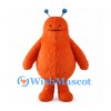 Orange Monster Mascot Costume with Blue Antennae