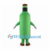 Green Bottle Mascot Costume with Brown Cork Top