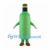 Green Bottle Mascot Costume with Brown Cork Top