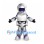 Silver Robot Mascot Costume with Purple Joint Details