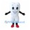 White Tooth Mascot Costume with Black Gloves and Red Shoes