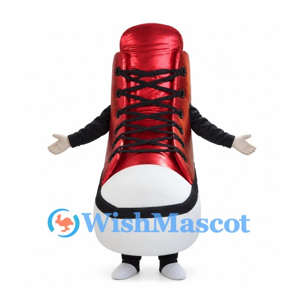 Red High-Top Sneaker Mascot Costume with Black Laces