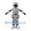Silver Robot Mascot Costume with Black Face and Purple Joints