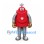 Red Robot Mascot Costume with Silver Tube Limbs and Heart Chest