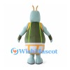 Grasshopper Mascot Costume with Green Vest and Drum