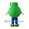 Green Kettlebell Mascot Costume with Blue Trousers