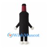 Wine Bottle Mascot Costume in Black with Red Neck