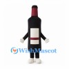 Wine Bottle Mascot Costume in Black with Red Neck