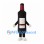 Wine Bottle Mascot Costume in Black with Red Neck