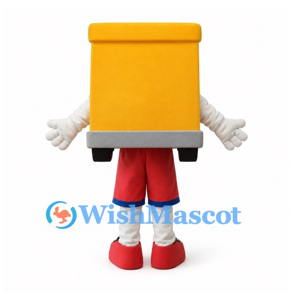 School Bus Mascot Costume in Yellow with Red Shorts