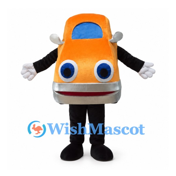 Orange Car Mascot Costume with Blue Windshield