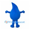 Blue Water Drop Mascot Costume with Curved Tip