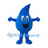 Blue Water Drop Mascot Costume with Curved Tip