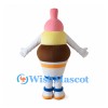 Ice Cream Mascot Costume with Pink Top and Chocolate Layer