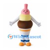 Ice Cream Mascot Costume with Pink Top and Chocolate Layer