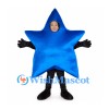 Blue Star Mascot Costume with Face Opening