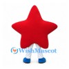 Red Star Mascot Costume with Blue Gloves and White Pants