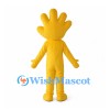 Yellow Hand Mascot Costume with Smiling Face