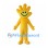 Yellow Hand Mascot Costume with Smiling Face