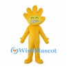Yellow Hand Mascot Costume with Grinning Face