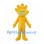 Yellow Hand Mascot Costume with Grinning Face