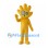 Yellow Hand Mascot Costume with Spiral Eyes
