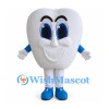 White Tooth Mascot Costume with Blue Eyes and Shoes