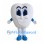 White Tooth Mascot Costume with Blue Eyes and Shoes