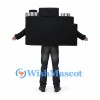 Black Camera Mascot Costume with Silver Lens