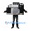 Black Camera Mascot Costume with Silver Lens