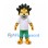 Yellow Cat Mascot Costume with Black Spiky Mane and Green Pants