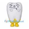 Tooth Mascot Costume with Yellow Base and Laughing Face