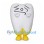 Tooth Mascot Costume with Yellow Base and Laughing Face