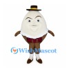 Egg Mascot Costume with Black Bowler Hat and Brown Trousers