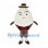 Egg Mascot Costume with Black Bowler Hat and Brown Trousers