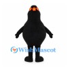 Black Monster Mascot Costume with Orange Goggles