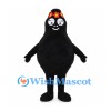 Black Monster Mascot Costume with Orange Goggles