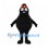 Black Monster Mascot Costume with Orange Goggles