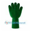 Green Hand Mascot Costume with Face Opening