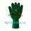 Green Hand Mascot Costume with Face Opening