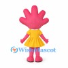 Pink Hand Mascot Costume with Yellow Dress