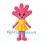 Pink Hand Mascot Costume with Yellow Dress