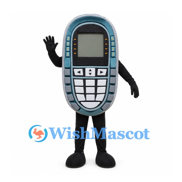 Mobile Phone Mascot Costume in Teal with Number Keypad