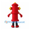 Fire Hydrant Mascot Costume in Red with Yellow Side Caps