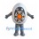 Remote Control Mascot Costume in Gray with Orange Buttons