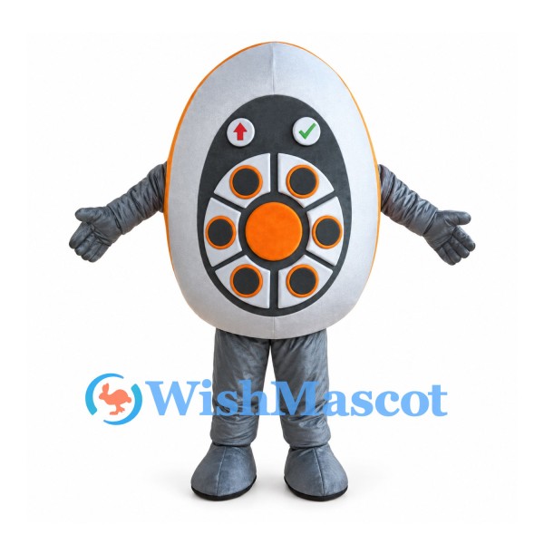 Remote Control Mascot Costume in Gray with Orange Buttons