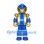 Blue Robot Mascot Costume with Gold Shoulder and Elbow Joints