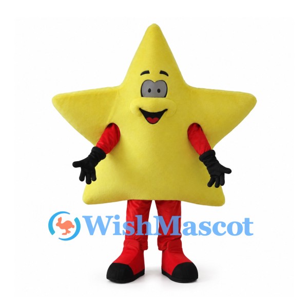 Yellow Star Mascot Costume with Red Legs