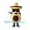 Avocado Mascot Costume with Sombrero and Black Sunglasses