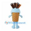 Ice Cream Cone Mascot Costume with Chocolate Wafer Sticks